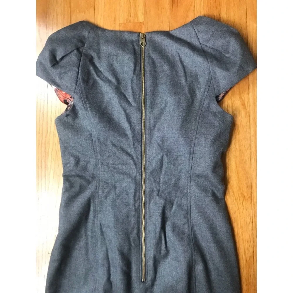 Ted Baker London Gray Midi Dress with Floral Detail - Picture 6 of 7